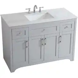 Walmart Elegant Decor Moore 48 Single Quartz Top Bathroom Vanity in Gray offer