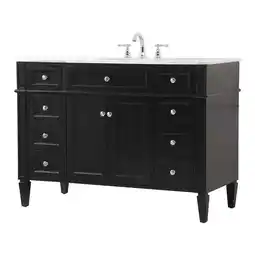 Walmart Elegant Decor Park Avenue 48 Solid Wood & Metal Single Bathroom Vanity in Black offer