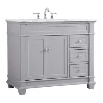 Walmart Elegant Decor Wesley 42 Steel and Solid Wood Single Bathroom Vanity Set in Gray offer