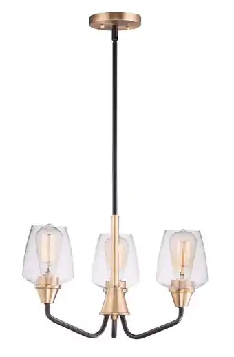 Walmart Maxim 26124CLBZAB 19 in. Goblet Three-Light Chandelier Ceiling Light, Bronze & Antique Brass offer