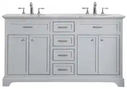 Walmart Elegant Lighting Vf15060dwh Americana 60 Free Standing Double Basin Vanity Set - Grey offer