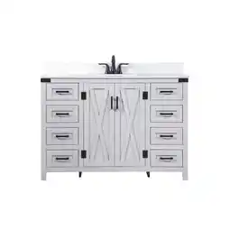 Walmart Elegant Kitchen and Bath 48 inch Single bathroom vanity in grey with backsplash offer