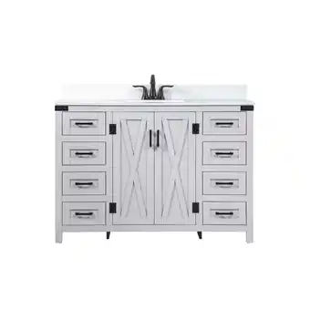 Walmart Elegant Kitchen and Bath 48 inch Single bathroom vanity in grey with backsplash offer