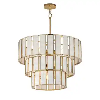 Walmart Maxim 12808 Miramar 7 Light 26 Wide Waterfall Chandelier - Capiz / Natural Aged Brass offer