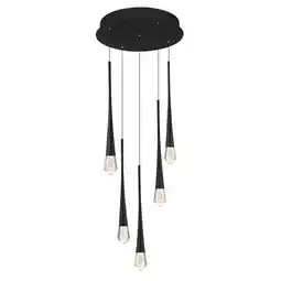 Walmart E24225-122BK-ET2 Lighting-Pierce - 15W 5 LED Pendant-19 Inches Tall and 13 Inches Wide-Black Finish offer