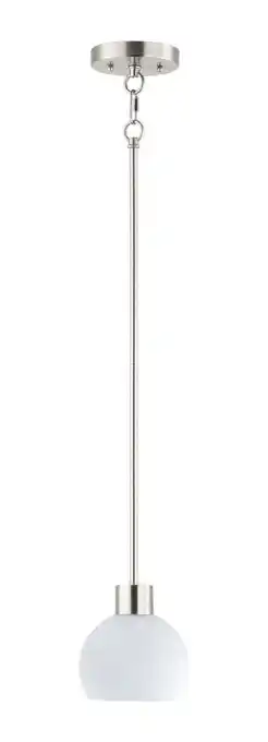 Walmart Maxim Coraline-1 Light Mini Pendant-6 Inches Wide by 6.25 inches high-Satin Nickel Finish offer