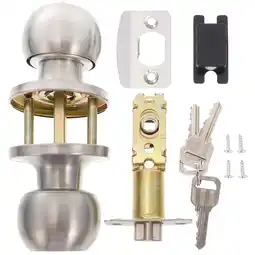 Walmart landege 1 Set Door Lock Door Knob Interior Exterior Doorknob With Lock And Key Accessory offer