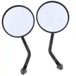 Walmart 1 Pair Universal Motorcycle ATV Moped 10mm Rear View Round Mirror Scooter - Black, as described offer