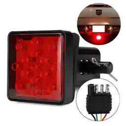 Walmart Red 15 LED 2 inch Trailer Truck Hitch Tow Haul Receiver Cover Brake Light with Pin 12V offer