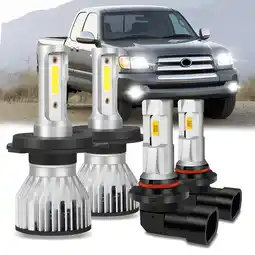 Walmart For Toyota Tundra 2000-2006 4pc LED Headlight High Low Beam + Fog Light Bulbs offer