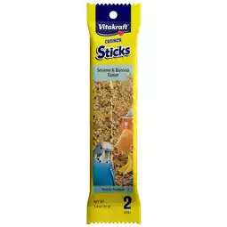 Walmart Vitakraft Parakeet Crunch Sticks w/Sesame & Banana Treat Sticks 2pk 1.4 oz offer