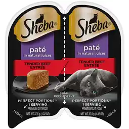 Walmart Sheba Perfect Portions Tender Beef Entree Wet Cat Food Pate, 2.6 oz Twin-Pack Tray offer