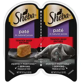 Walmart Sheba Perfect Portions Tender Beef Entree Wet Cat Food Pate, 2.6 oz Twin-Pack Tray offer