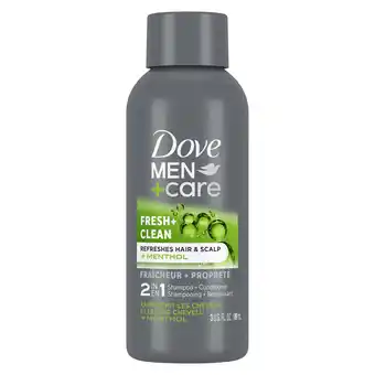 Walmart Dove Men+Care 2 in 1 Shampoo & Conditioner Fortifying Fresh & Clean, 3 oz offer