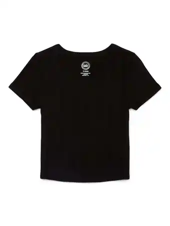 Walmart Wonder Nation Girls Split Neck Top with Short Sleeves, Sizes 4-18 offer