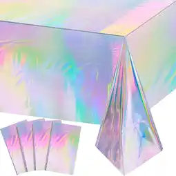 Walmart YOLOKE 54x108 Holographic Shimmery Plastic Tablecloth offer