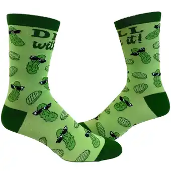 Walmart Men's Dill With It Socks Funny Pickles Deal With It Funny Vegetables Graphic Novelty Footwear offer