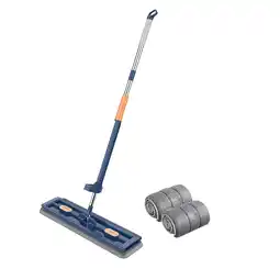 Walmart (1X Mop 2X Rag), Clearance! Shiogb New Large Flat Mop Blue + 2 Rags Other, Polyester Carpet offer