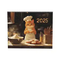 Walmart Dpityserensio 2025 Cooking Cats Calendar Creatives Gift Calendar Planner Calendar offer