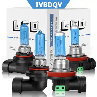 Walmart IVBDQV 9012 H11 Halogen Headlight Bulb High/Low Beam Fog Light Kit 100W 4Bulbs offer