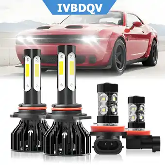 Walmart For 2015 2016 2017 2018 2019 2020 Dodge Challenger White 9012 LED Headlight H11 Fog Light Bulbs 4pcs offer