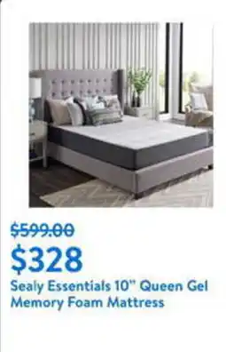 Walmart Sealy Essentials 10" Queen Gel Memory Foam Mattress offer