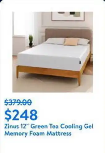 Walmart Zinus 12" Green Tea Cooling Gel Memory Foam Mattress offer