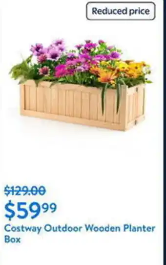 Walmart Costway Outdoor Wooden Planter Box offer