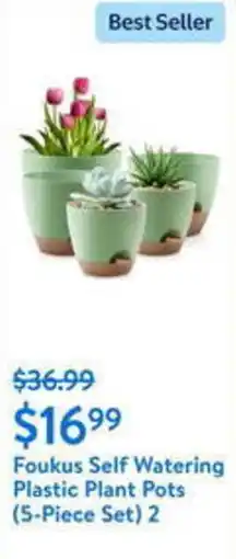 Walmart Foukus Self Watering Plastic Plant Pots offer