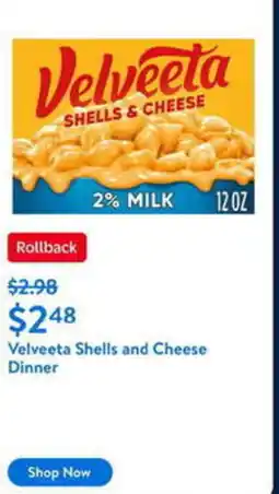 Walmart Velveeta Shells and Cheese Dinner offer