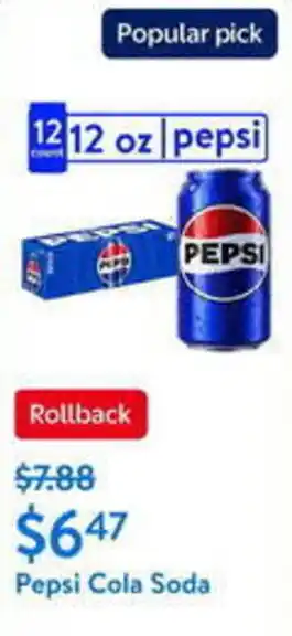 Walmart Pepsi Cola Soda offer