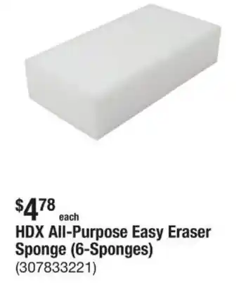 The Home Depot HDX All-Purpose Easy Eraser Sponge (6-Sponges) offer