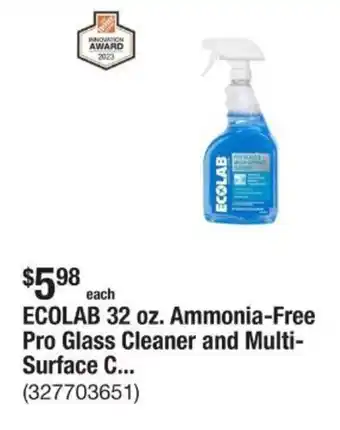 The Home Depot Ecolab ammonia-free pro glass cleaner and multi- surface c... offer