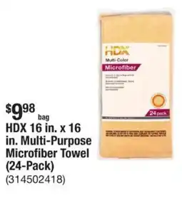 The Home Depot HDX 16 in. x 16 in. Multi-Purpose Microfiber Towel offer