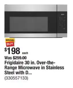 The Home Depot Frigidaire 30 in. Over-the- Range Microwave in Stainless Steel with D... offer