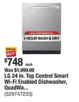 The Home Depot LG 24 in. Top Control Smart Wi-Fi Enabled Dishwasher, QuadWa... offer