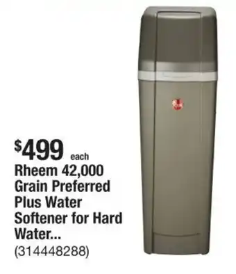 The Home Depot Rheem 42,000 Grain Preferred Plus Water offer