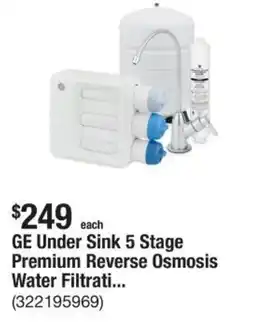 The Home Depot GE Under Sink 5 Stage Premium Reverse Osmosis Water Filtrati... offer