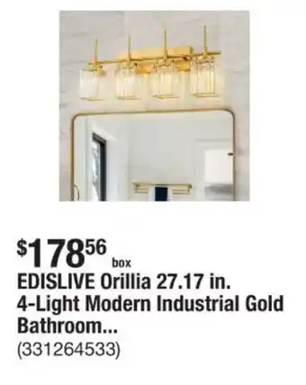 The Home Depot Edislive orillia 27.17 in. 4-light modern industrial gold bathroom... offer