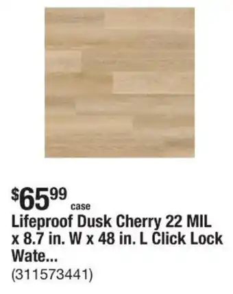 The Home Depot Lifeproof Dusk Cherry 22 MIL x 8.7 in. W x 48 in. L Click Lock Wate... offer