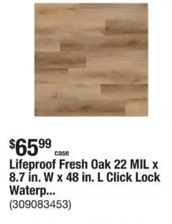 The Home Depot Lifeproof Fresh Oak 22 MIL x 8.7 in. W x 48 in. L Click Lock Waterp... offer