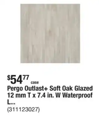 The Home Depot Pergo Outlast+ Soft Oak Glazed 12 mm T x 7.4 in. W Waterproof L... offer