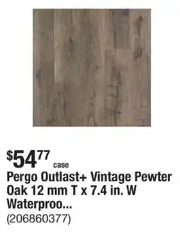 The Home Depot Pergo Outlast+ Vintage Pewter Oak 12 mm T x 7.4 in. W Waterproo... offer