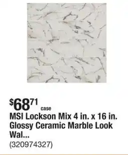 The Home Depot MSI Lockson Mix 4 in. x 16 in. Glossy Ceramic Marble Look Wal... offer