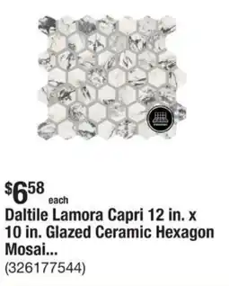 The Home Depot Daltile Lamora Capri 12 in. x 10 in. Glazed Ceramic Hexagon Mosai... offer