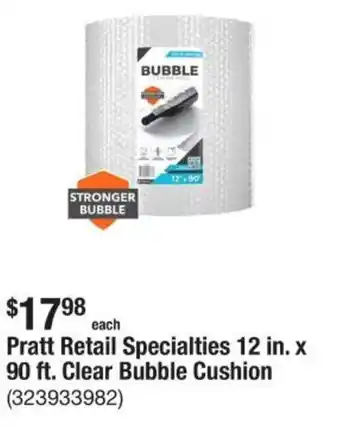 The Home Depot Pratt Retail Specialties 12 in. x 90 ft. Clear Bubble Cushion offer