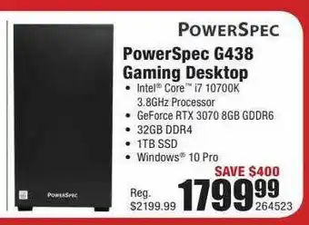 Micro Center Powerspec Gaming Desktop offer