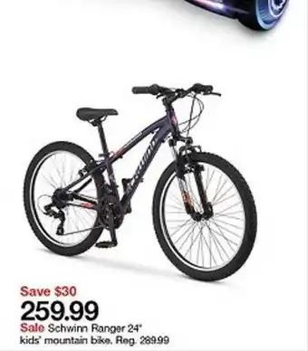 Target Schwinn Ranger 24 Kids Mountain Bike offer