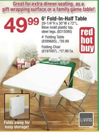 Ace Hardware 6' Fold-in-half Table offer