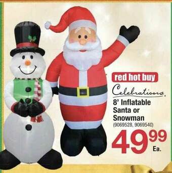 Ace Hardware 8' Inflatable Santa Or Snowman offer